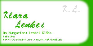 klara lenkei business card